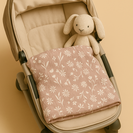 Multi-use Bamboo Swaddle in Mauve Flowers