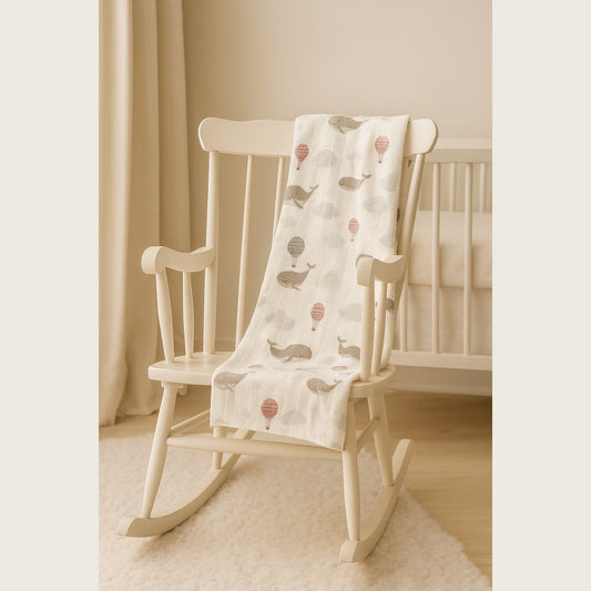 Multi-use Bamboo Swaddle in Hot Air Balloon