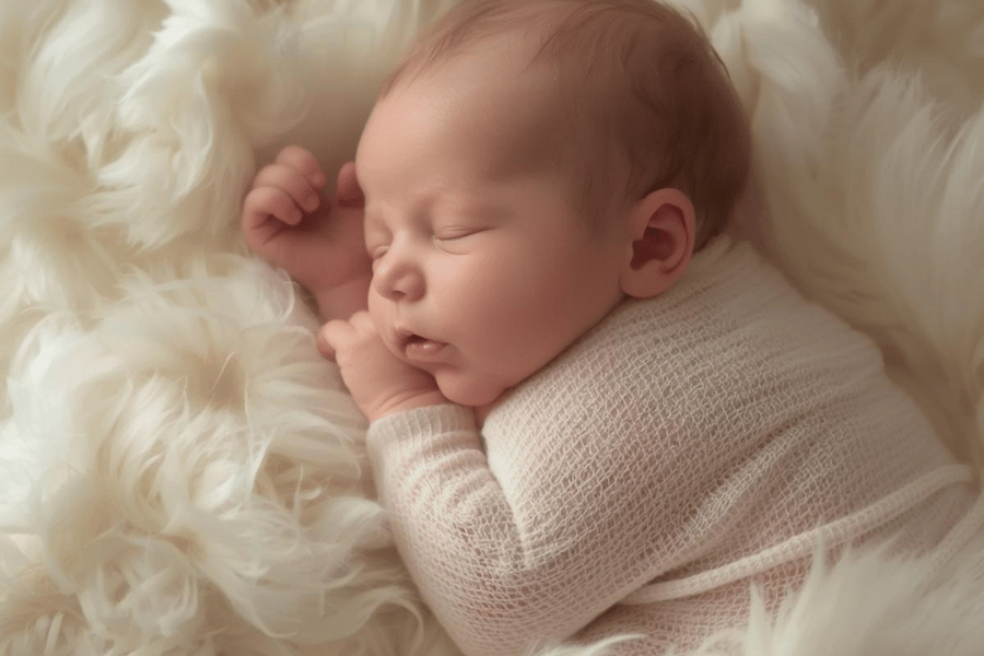 Newborn sleeping on soft breathable blanket illustrating comfort in the first 30 days after birth