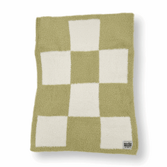 Luxe Checkered Mini Baby Blanket in Matcha