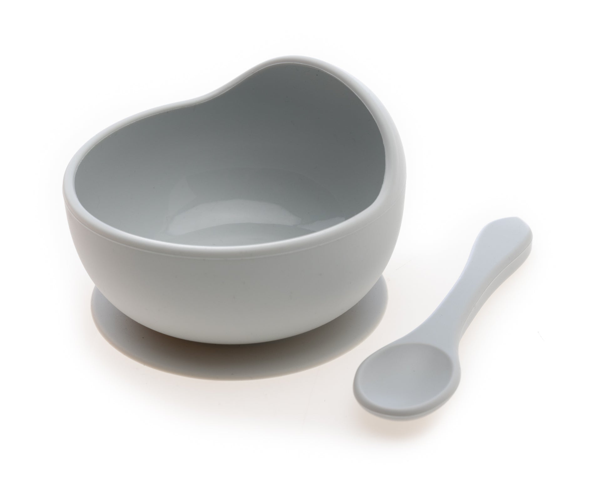 Close-up view of StellaMoon Silicone Suction Bowl in Cloud, emphasizing its strong suction base to prevent spills and accidents.